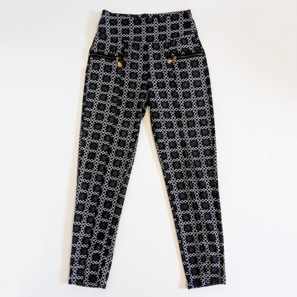 Women’s Stretchy Elegant Black Patterned Pants
